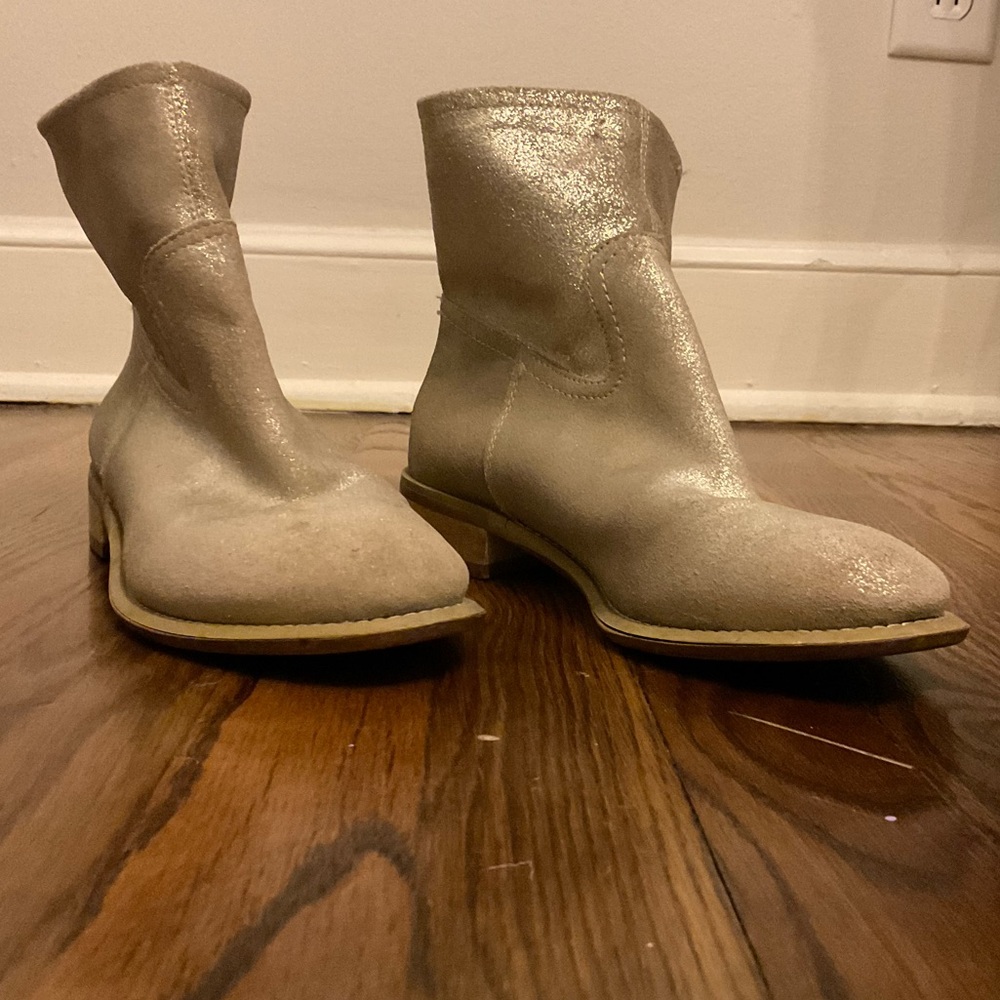 Gap Gold Shimmer Leather Boots